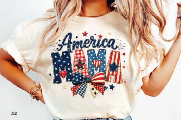 America Mama Patriotic PNG Design for Creative Projects