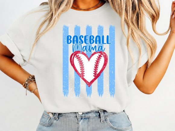 Baseball Mama Heart T-Shirt Design: A Creative Asset for Modern Branding