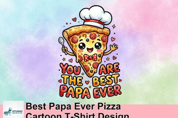 Best Papa Ever Pizza Cartoon: A Playful Design Asset
