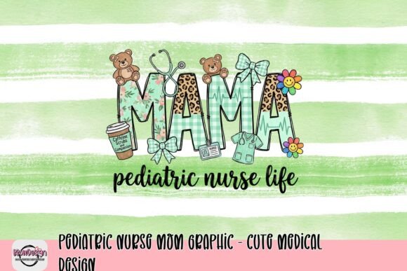 Charming Pediatric Nurse Mom Graphic for Creative Projects