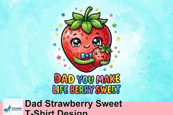 Dad Strawberry Sweet T-Shirt Design: A Berry Creative Asset