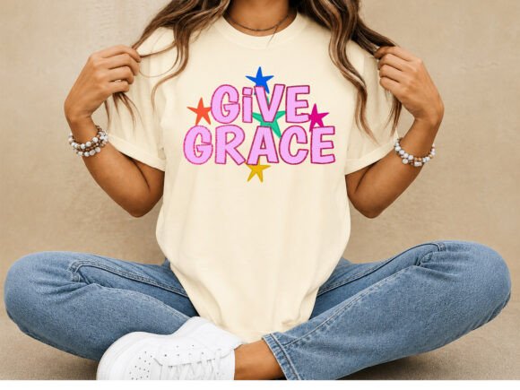Give Grace Preppy T-Shirt Design: A Vibrant Design Asset