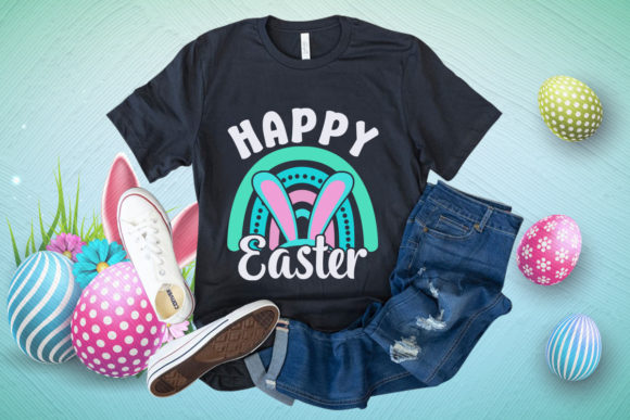 Happy Easter Rainbow T-Shirt Design: A Vibrant Creative Asset