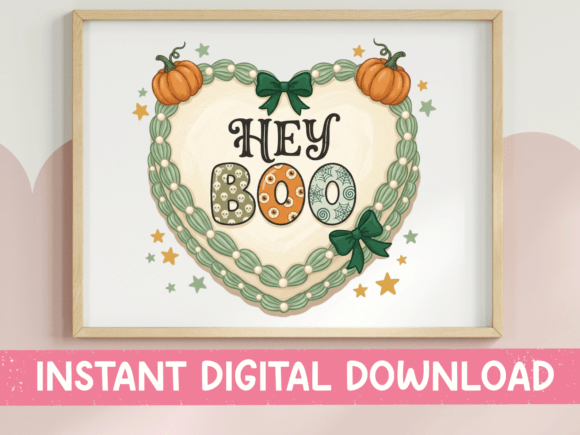 Hey Boo Halloween Sage Green Design: Earthy Autumn Aesthetic