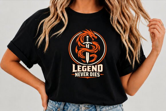 Legendary Dragon Fantasy T Shirt Design: A Bold Graphic Asset