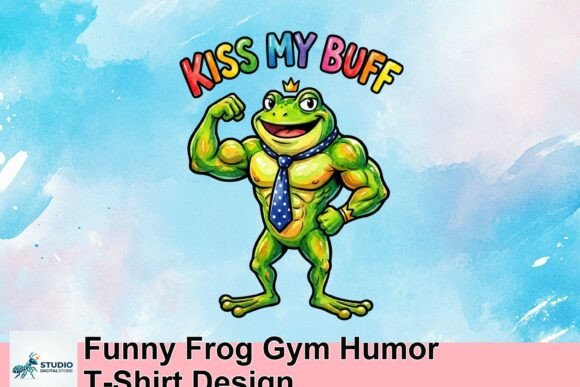 Ribbit with Laughter: The Funny Frog Gym Humor T-Shirt Design
