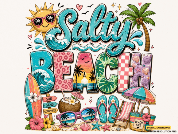 Salty Beach PNG Design: Elevate Your Visual Projects