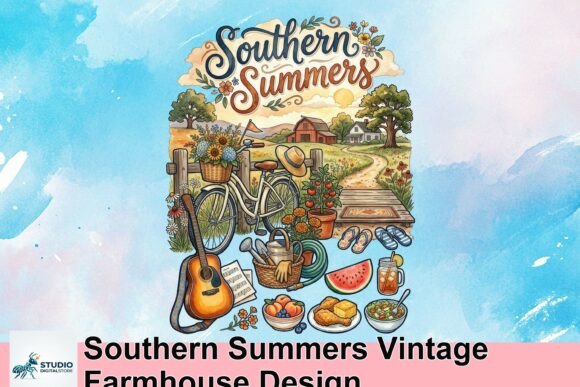 Southern Summers Vintage Farmhouse Design: A Graphic Design Asset