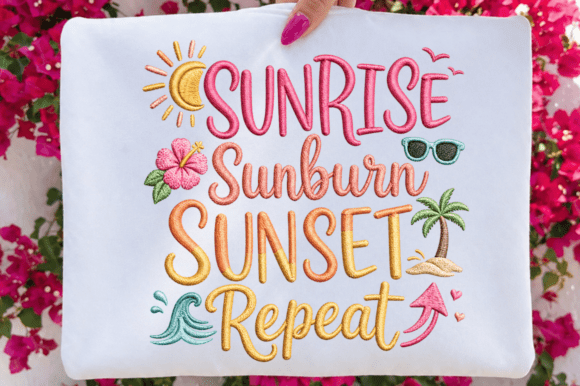 Sunrise Sunburn Sunset Repeat: A Versatile PNG Design for Modern Creatives