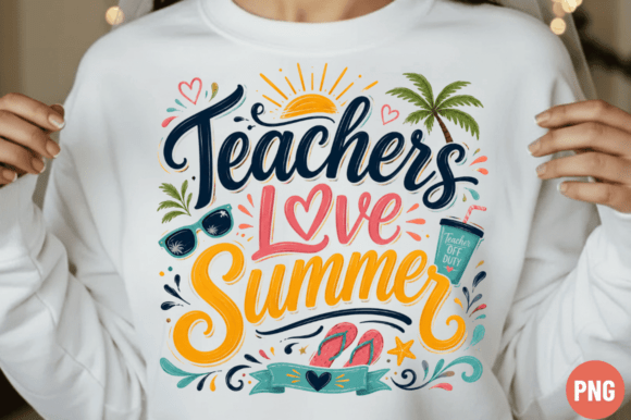 Teachers Love Summer PNG Design: Creative Applications